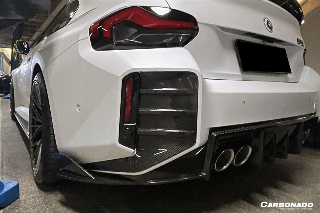 2021-2024 BMW M2 G87 OD Style Dry Carbon Fiber Rear Bumper Splitter Winglets