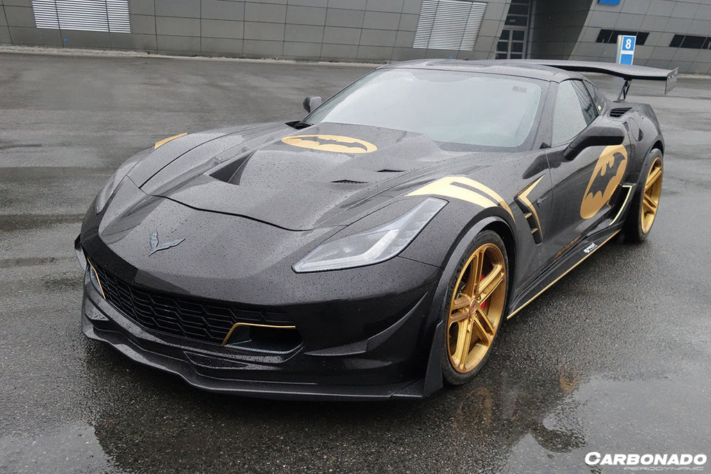 2013-2019 Corvette C7 Z06 Grandsport Carbon Fiber Front Lip w/ Caps - Carbonado Aero
