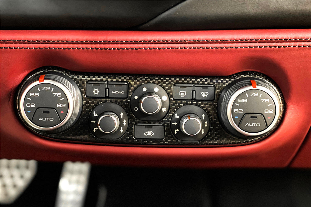 2015-2020 Ferrari 488 GTB & Spider Dry Carbon Fiber AC Control Panel Cover - DarwinPRO Aerodynamics