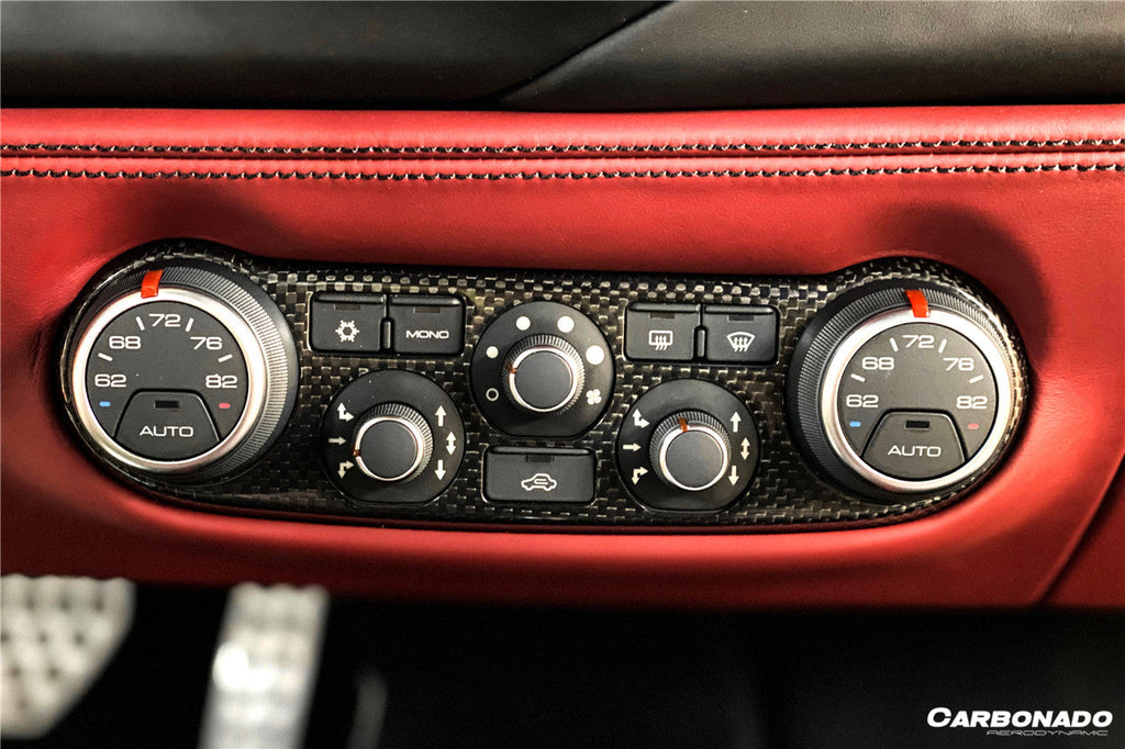 2015-2020 Ferrari 488 GTB & Spider Dry Carbon Fiber AC Control Panel Cover - Carbonado