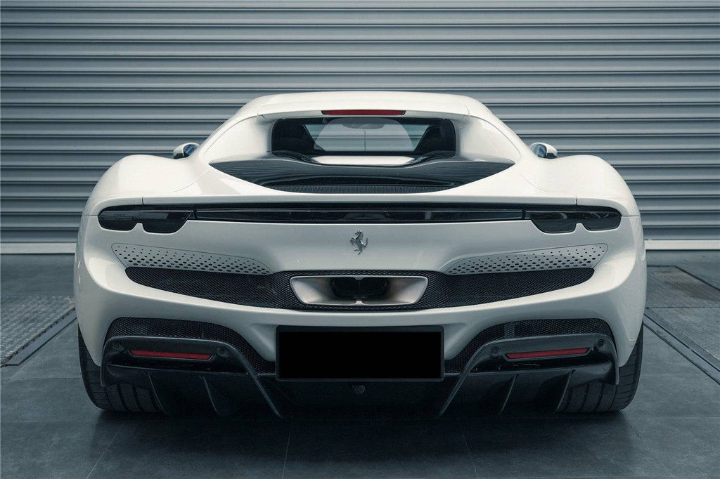 2022-UP Ferrari 296 GTB OE Style Carbon Fiber Rear Bumper With Diffuser - Carbonado