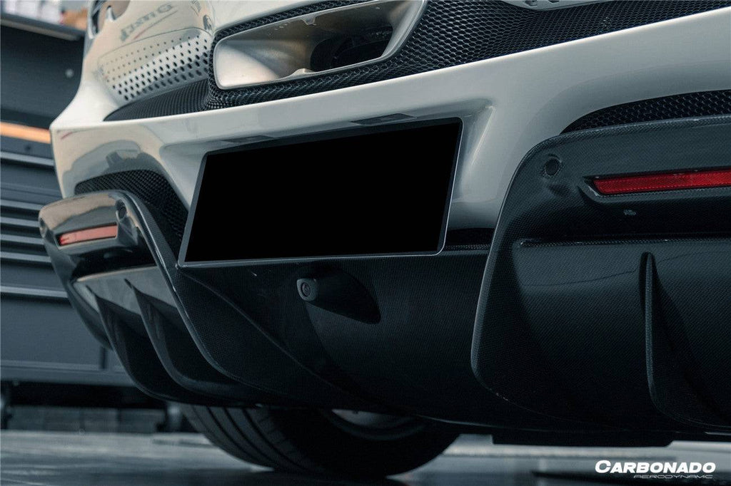 2022-UP Ferrari 296 GTB OE Style Carbon Fiber Rear Bumper With Diffuser - Carbonado Aero
