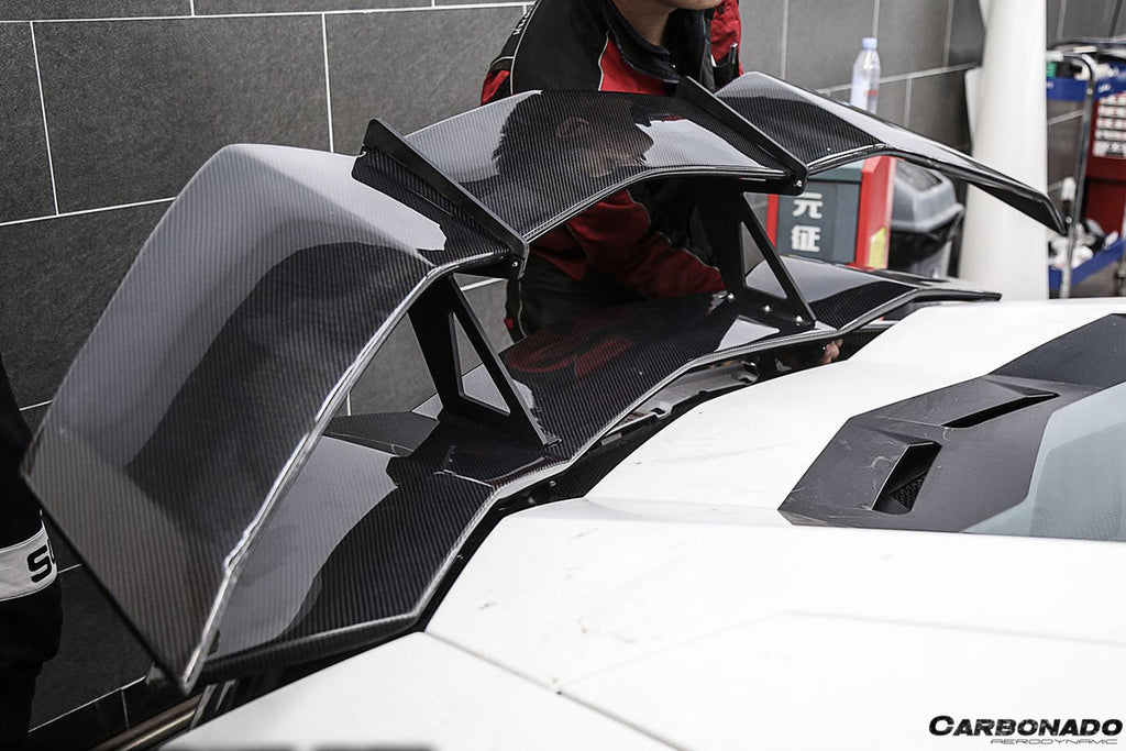 2011-2021 Lamborghini Aventador LP700 LP740 Coupe/Roadster RZS Style Carbon Fiber Trunk Spoiler - Carbonado Aero