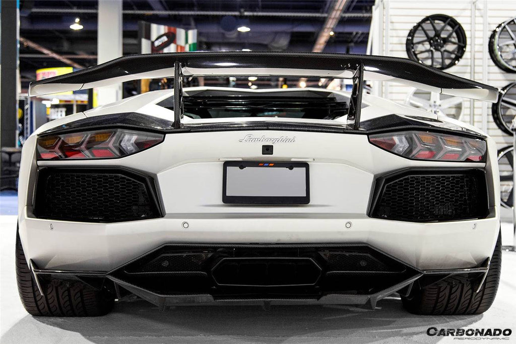 2011-2016 Lamborghini Aventador LP700 DM Style Carbon Fiber Rear Lip - Carbonado Aero