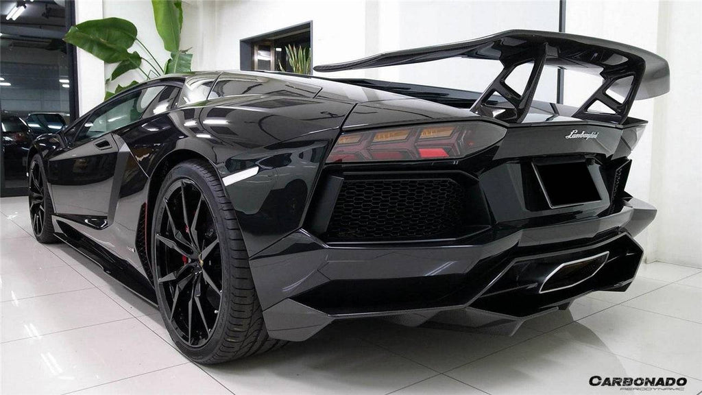 2011-2016 Lamborghini Aventador LP700 DM Style Carbon Fiber Rear Lip - Carbonado Aero