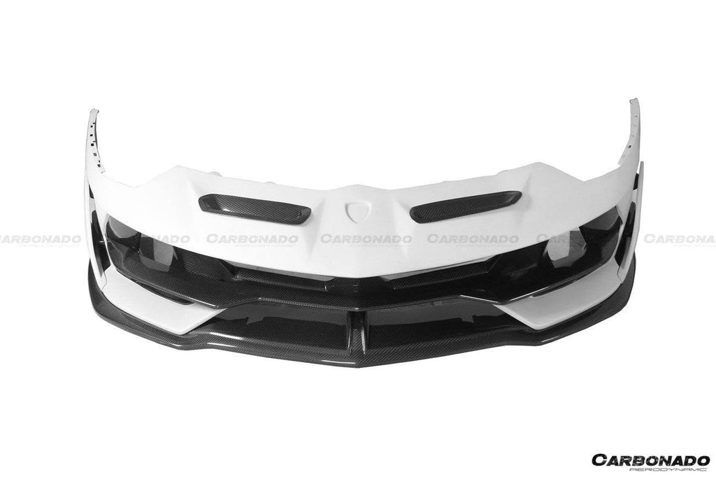 2011-2021 Lamborghini Aventador LP700 LP740 LP750 Coupe/Roadster SVJ Style Part Dry Carbon Fiber Front Bumper - Carbonado Aero