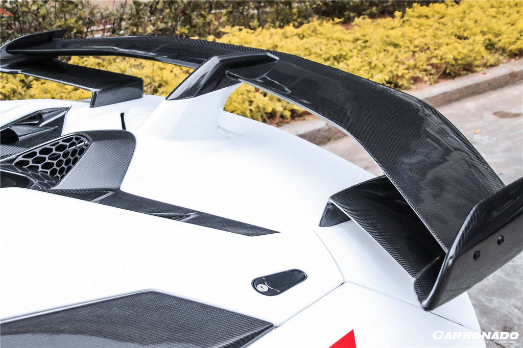 2011-2021 Lamborghini Aventador LP700 LP740 LP750 Coupe/Roadster SVJ Style Part DRY Carbon Fiber Engine Hood And Wing - Carbonado Aero