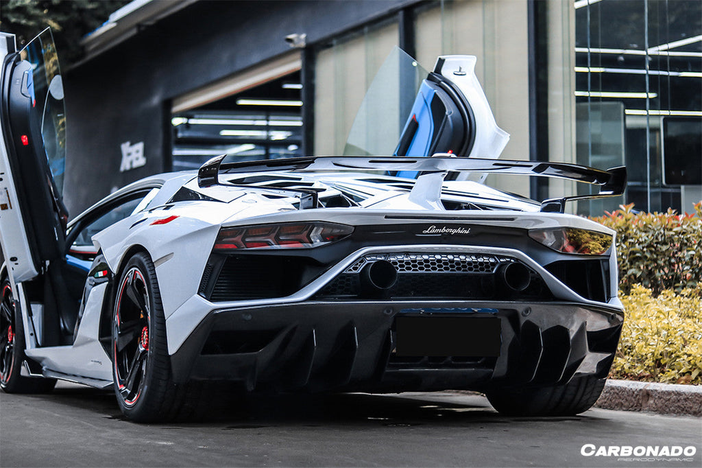 2011-2021 Lamborghini Aventador LP700 LP740 LP750 Coupe Roadster SVJ Style Part DRY Carbon Fiber Engine Hood And Wing - Carbonado