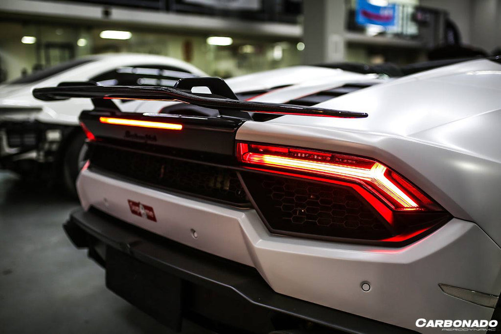 2015-2020 Lamborghini Huracan EVO LP610/LP580 VRS-II Style Carbon Fiber Trunk Spoiler w/Base - Carbonado Aero
