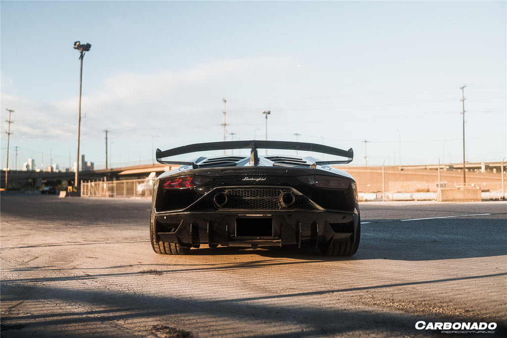 2011-2021 Lamborghini Aventador LP700 LP740 LP750 Coupe Roadster SVJ Style Part DRY Carbon Fiber Engine Hood And Wing