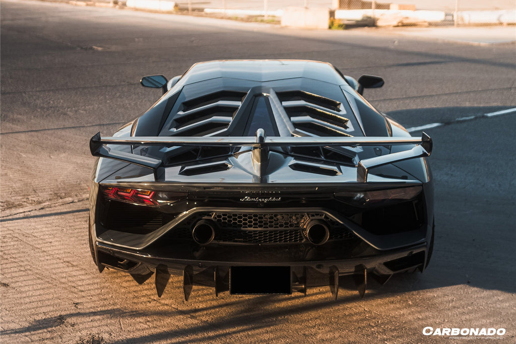 2011-2021 Lamborghini Aventador LP700 LP740 LP750 Coupe Roadster SVJ Style Part DRY Carbon Fiber Engine Hood And Wing