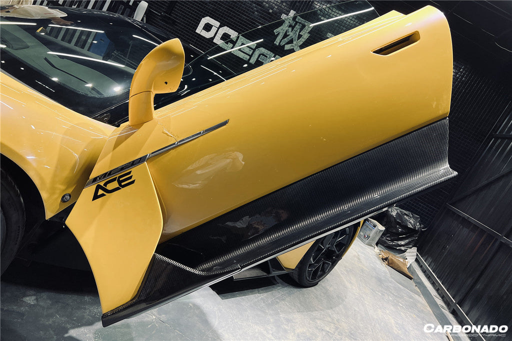 2020-2024 Maserati MC20 OEM Style DRY Carbon Fiber Side Skirts - Carbonado Aero