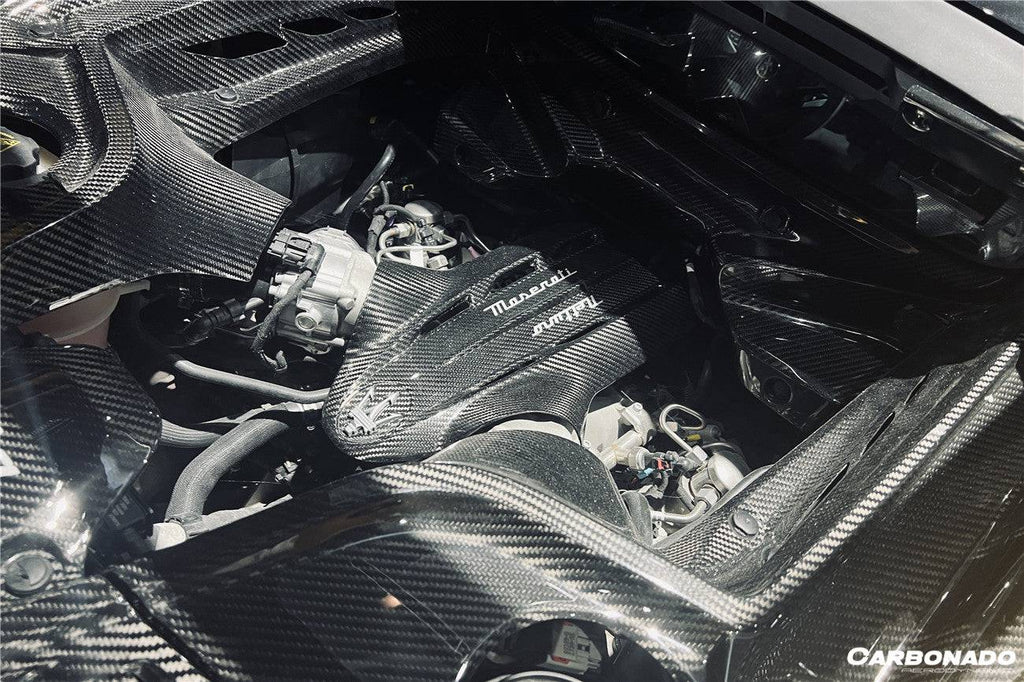 2020-2024 Maserati MC20 Dry Carbon Fiber Engine Cover Replacement - Carbonado Aero
