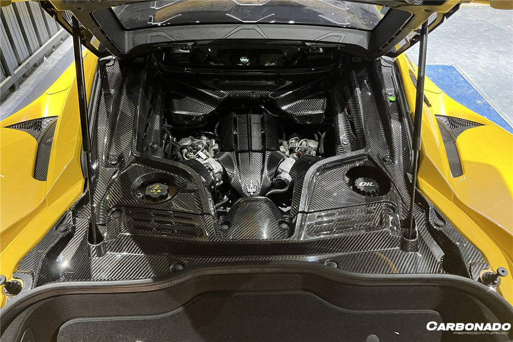 2020-2024 Maserati MC20 Dry Carbon Fiber Engine Cover Replacement - Carbonado Aero