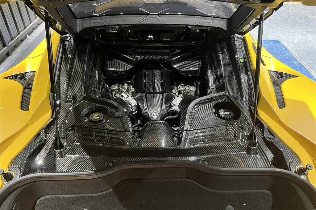2020-2024 Maserati MC20 Dry Carbon Fiber Engine Bay Room Interior - Carbonado