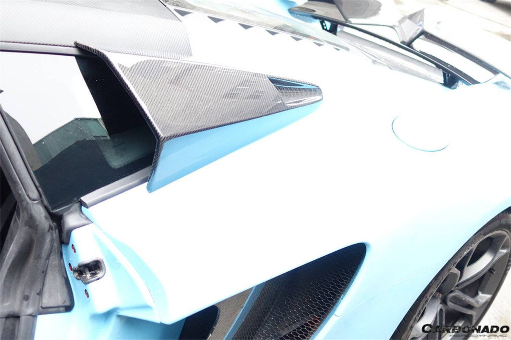 2011-2017 McLaren 650S & MP4 12C BKSS Style Carbon Fiber Quarter Window Scoops - Carbonado