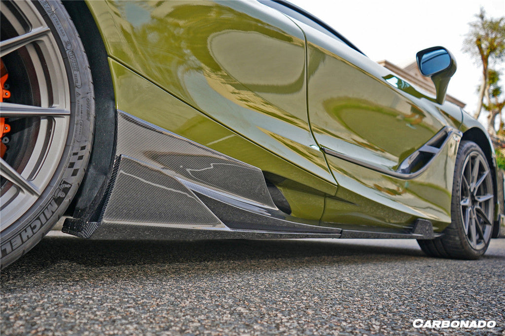 2017-2022 McLaren 720S 765LT-Style Dry Part Carbon Fiber Side Skirts