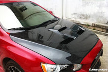 Load image into Gallery viewer, 2008-2016 Mitsubishi Evolution 10 BS Style Carbon Fiber Hood - Carbonado Aero