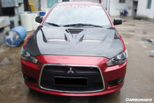 Load image into Gallery viewer, 2008-2016 Mitsubishi Lancer VTX Style Carbon Fiber Hood - Carbonado Aero
