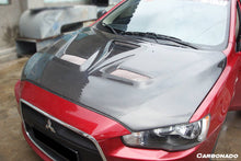 Load image into Gallery viewer, 2008-2016 Mitsubishi Lancer VTX Style Carbon Fiber Hood - Carbonado Aero