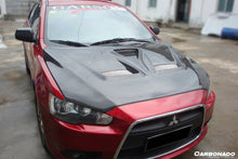 Load image into Gallery viewer, 2008-2016 Mitsubishi Lancer VTX Style Carbon Fiber Hood - Carbonado Aero