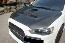 Load image into Gallery viewer, 2008-2016 Mitsubishi Lancer VTX Style Carbon Fiber Hood - Carbonado
