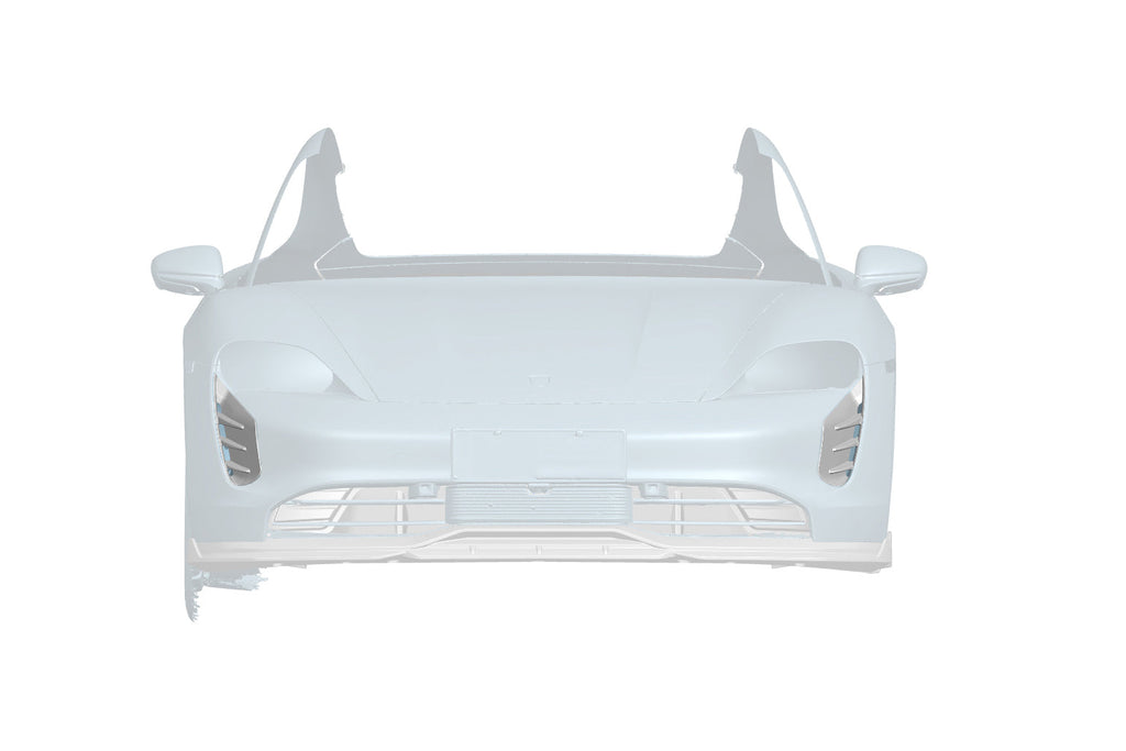 2019-2024 Porsche Taycan AD Style DRY Carbon Fiber Front Bumper Air Vents - Carbonado