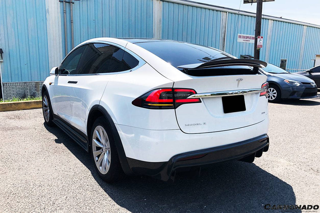 2019-2021 Tesla Model X SUV RZS Style Carbon Fiber Rear Diffuser - Carbonado Aero