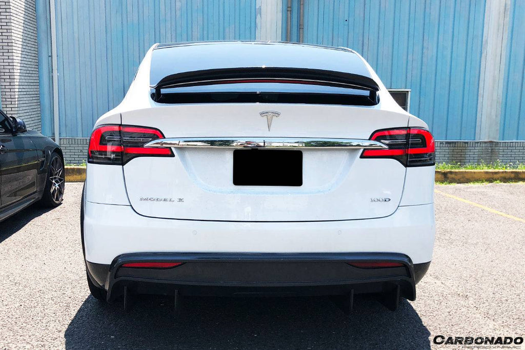 2019-2021 Tesla Model X SUV RZS Style Carbon Fiber Rear Diffuser - Carbonado Aero
