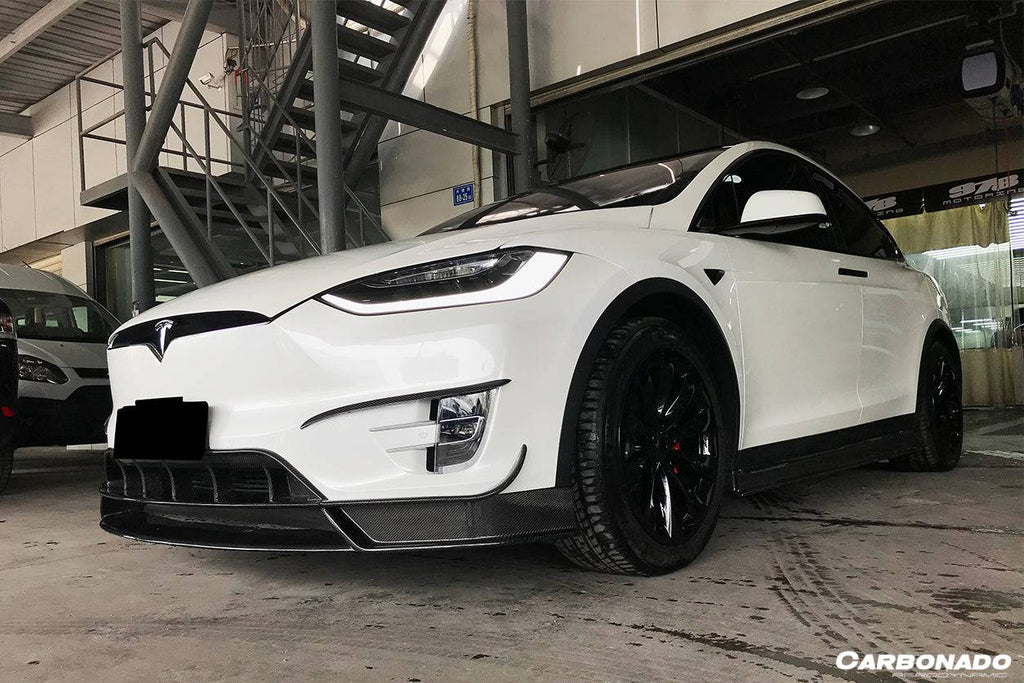 2016-2021 Tesla Model X SUV RZS Style Carbon Fiber Front Canards - Carbonado Aero