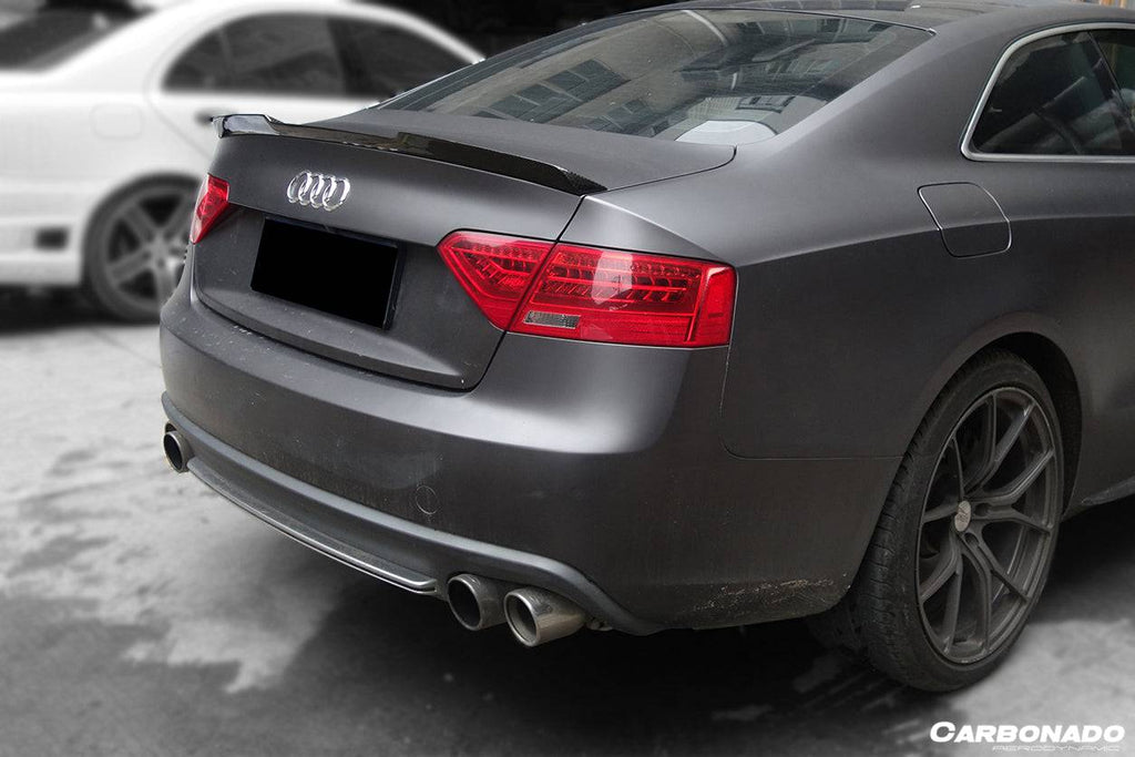 2009-2015 Audi A5 Sline S5 Sedan RW Style Carbon Fiber Trunk Spoiler - Carbonado Aero