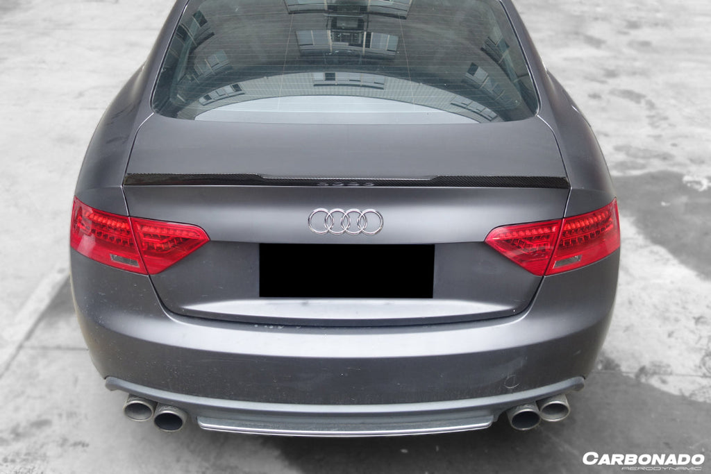 2009-2015 Audi A5 Sline S5 Sedan RW Style Carbon Fiber Trunk Spoiler - Carbonado Aero