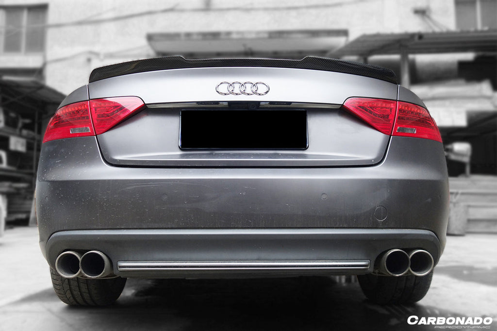 2009-2015 Audi A5 Sline S5 Sedan RW Style Carbon Fiber Trunk Spoiler - Carbonado Aero