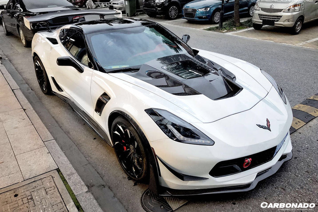 2013-2019 Corvette Z06 Grandsport AR Style Carbon Fiber Side Skirts - Carbonado Aero
