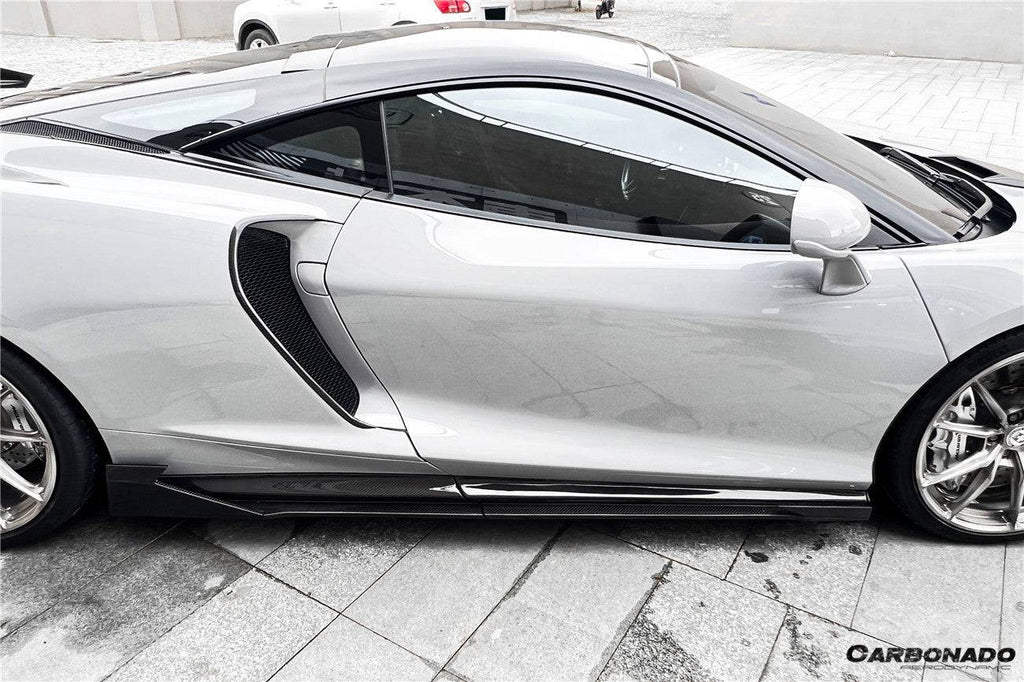 2020-2023 McLaren GT WP Style DRY Carbon Fiber Side Air Intake Blades - Carbonado Aero