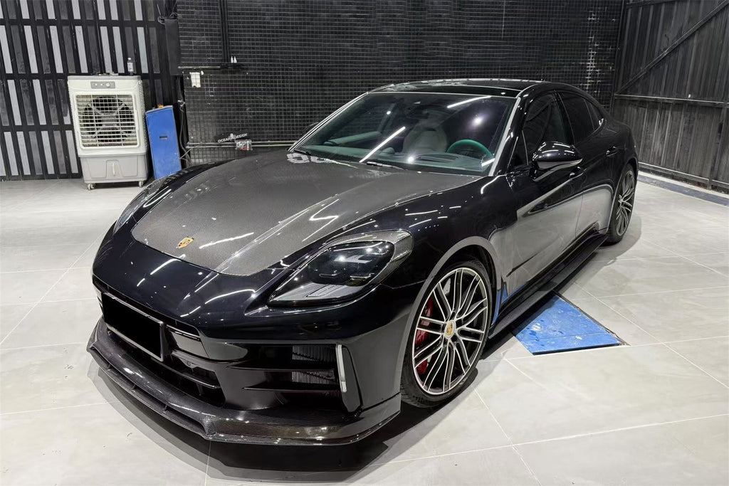 2024-2025 Porsche Panamera 976 OD Style Dry Carbon Fiber Headlight Eyelid Eyebrow Cover - Carbonado