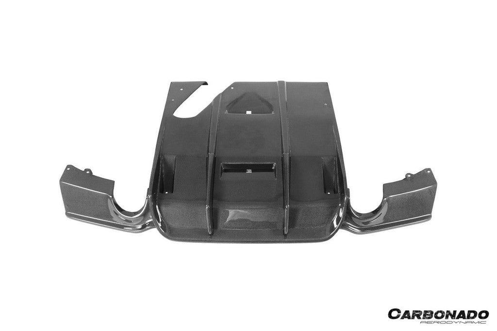 2011-2019 BMW 3 Series F30  F35 M-Tech GV Carbon Fiber Rear Lip with Diffuser   Caps