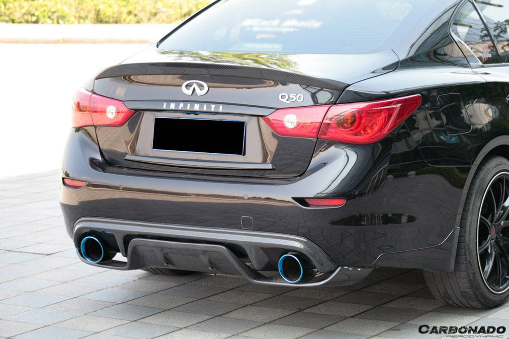 2014-2017 Infiniti Q50 Sedan DP Style Carbon Fiber Trunk Spoiler - Carbonado Aero