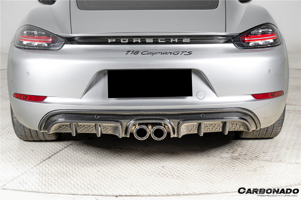 2017-2023 Porsche 718 Cayman    Boxster GTS Style Dry Carbon Fiber Rear Diffuser Lip