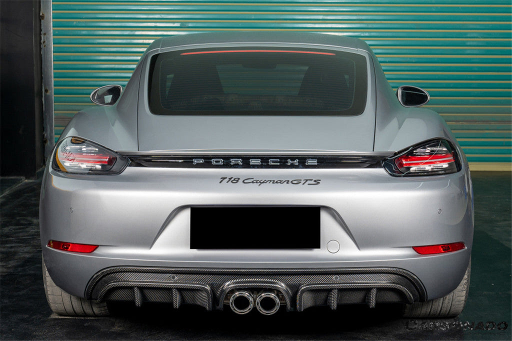 2017-2023 Porsche 718 Cayman    Boxster GTS Style Dry Carbon Fiber Rear Diffuser Lip