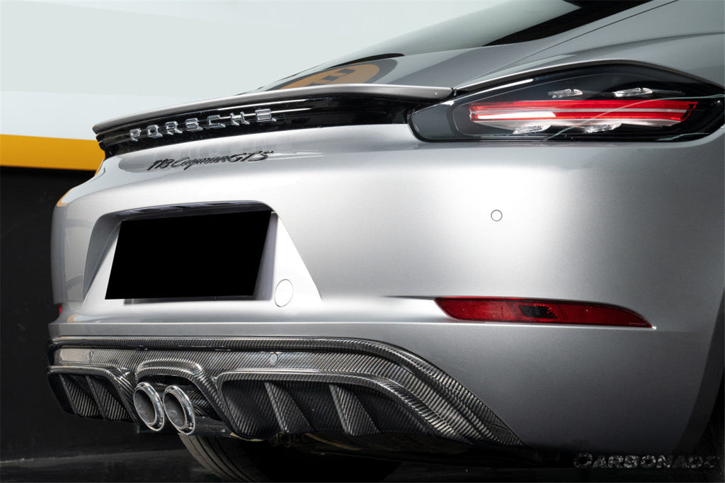 2017-2023 Porsche 718 Cayman    Boxster GTS Style Dry Carbon Fiber Rear Diffuser Lip