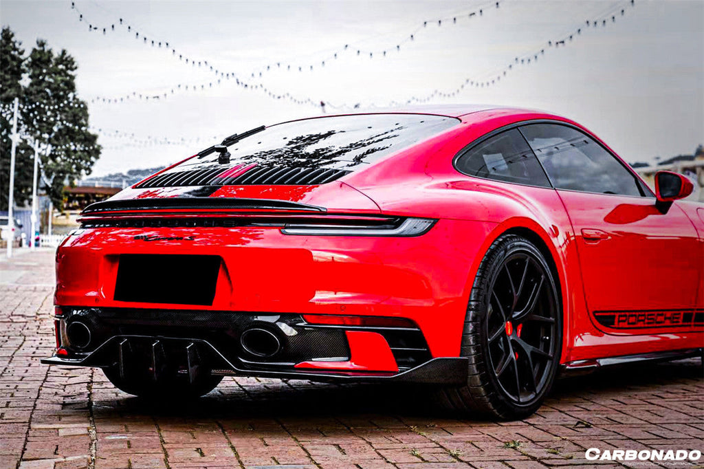 2019-2023 Porsche 911 992 Carrera & Targa Sport Design Bumper WP Style Dry Carbon Fiber Rear Lip