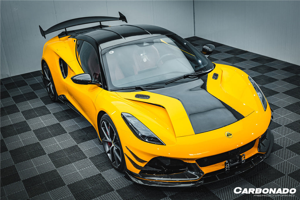 2021-2024 Lotus Emira NYO MNK Style Dry Carbon Fiber Front Bumper Side Splitter - Carbonado