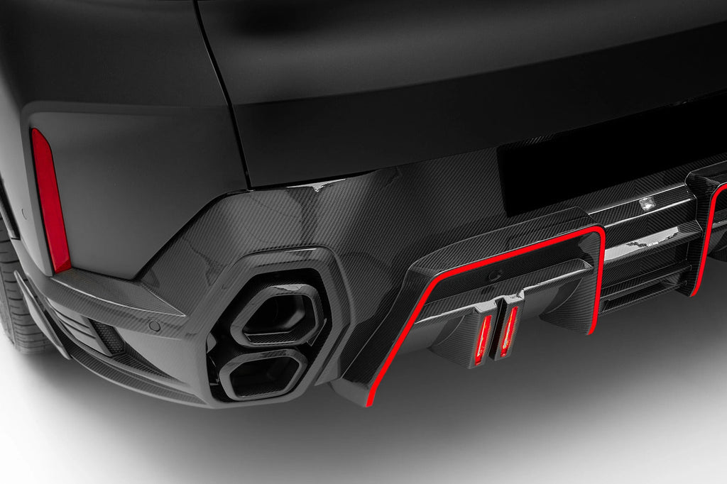 2023-2025 BMW XM G09 LD Style Dry Carbon Fiber Rear Diffuser Lip with Exhaust