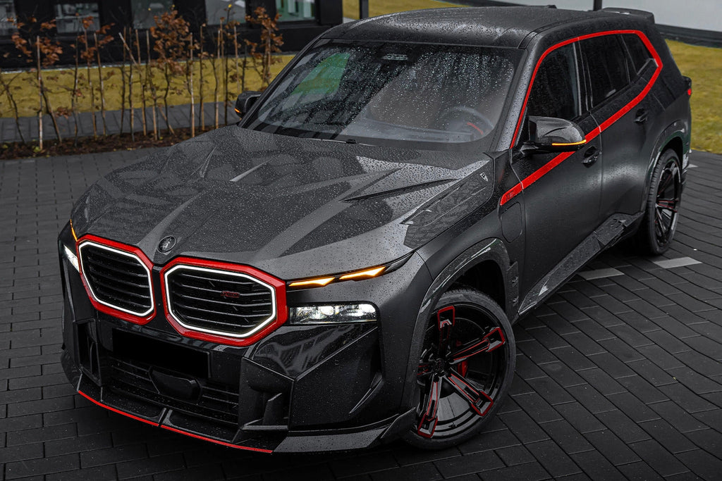 2023-2025 BMW XM G09 LD Style Dry Carbon Fiber Side Skirts With Under Board
