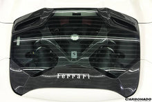 Load image into Gallery viewer, 2015-2019 Ferrari 488 Spyder 1x1 Weave Dry Carbon Fiber Engine Hood With Glass - Carbonado Aero