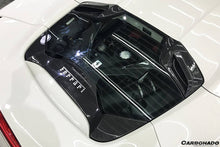 Load image into Gallery viewer, 2015-2019 Ferrari 488 Spyder 1x1 Weave Dry Carbon Fiber Engine Hood With Glass - Carbonado Aero