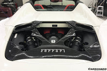 Load image into Gallery viewer, 2015-2019 Ferrari 488 Spyder 1x1 Weave Dry Carbon Fiber Engine Hood With Glass - Carbonado Aero