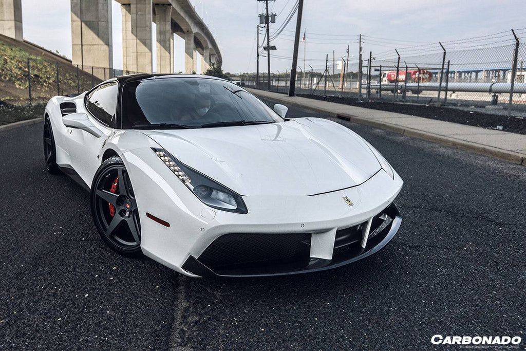 2015-2020 Ferrari 488 GTB Spyder OE Style Carbon Fiber Front Lip - Carbonado Aero