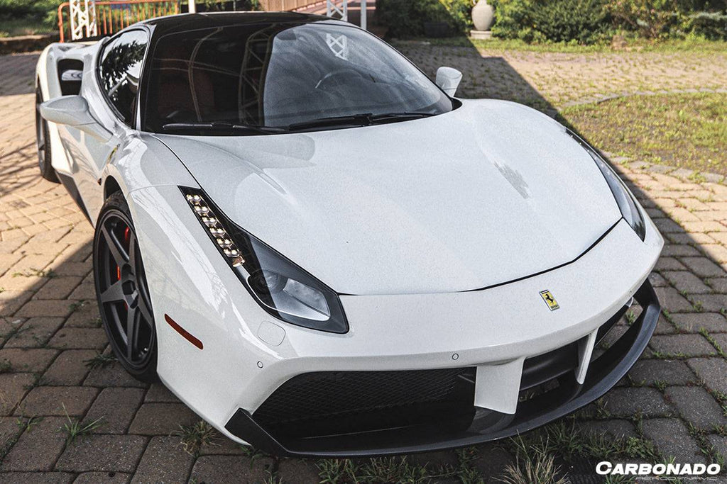 2015-2020 Ferrari 488 GTB Spyder OE Style Carbon Fiber Front Lip - Carbonado Aero